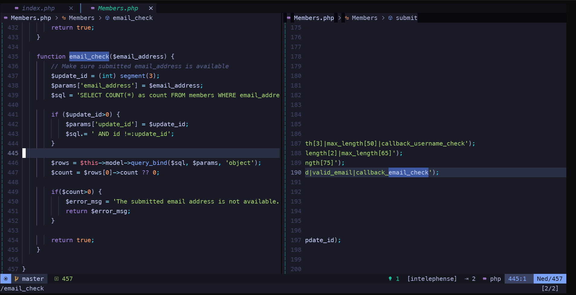 Trongate validation